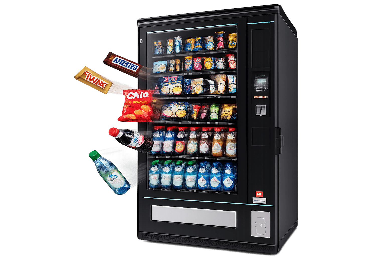 Moderner Snackautomat in einem hellen Bürogebäude